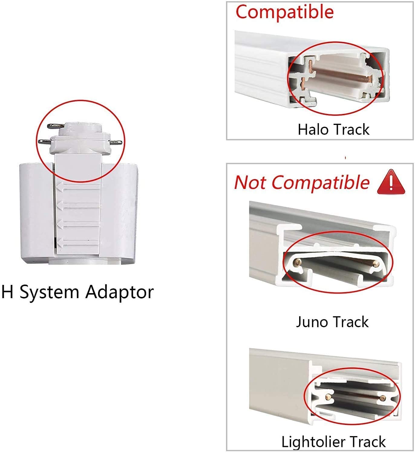 LED Track Lighting Heads,3000K/4000K/5000K Selectable,Dimmable 8W,CRI90+ True Color Rendering Adjustable Tilt Angle Track Light,White,Halo Type,Pack of 6