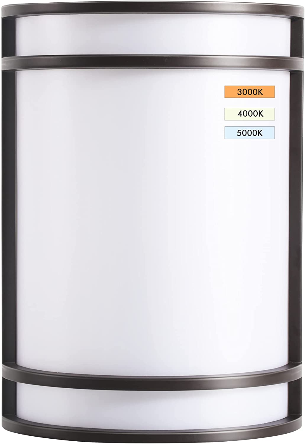 LED 3 Color Indoor Wall Sconce, Wall Lighting, 3000K/4000K/5000K Color Temperature Adjustable Wall Mount Light Fixtures, 15W 120V Dimmable CRI 90+ LED Wall Light,Oil Rubbed Bronze