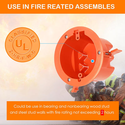 Round Electrical Box, 18 Cubic Inches, UL Listed, 6 PCs