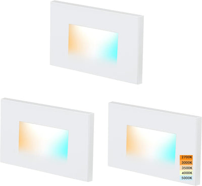 LED Step/Stair Light, 120V 3W 5CCT, Dimmable, White, 3 PCs