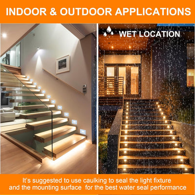 LED Step/Stair Light, 120V 3W 5CCT, Dimmable, White, 3 PCs