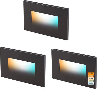 LED Step/Stair Light, 120V 3W, Dimmable, 5CCT, Oil Rubbed Bronze, 3 PCs