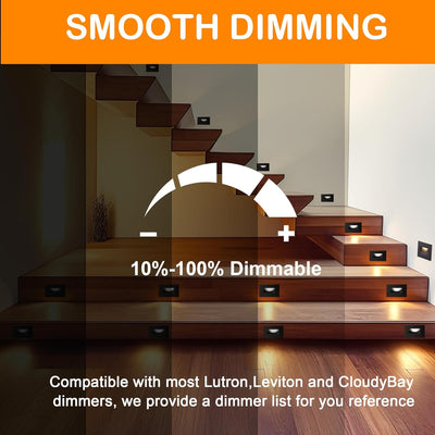 LED Step/Stair Light, 120V 3W, Dimmable, 5CCT, Oil Rubbed Bronze, 6 PCs