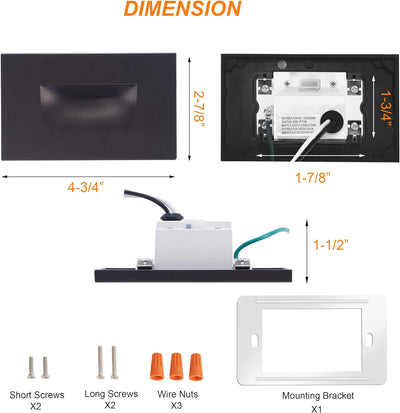 LED Step/Stair Light, 120V 3W, Dimmable, 5CCT, Oil Rubbed Bronze, 6 PCs
