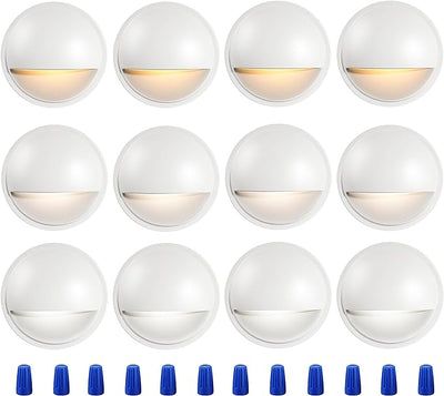 LED Low Voltage Deck & Step Lights, White, 12 PCs