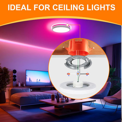 Round Electrical Box,New Work Junction Box,Ceiling Box,20 Cubic Inches,PVC with Nails,3 Pack