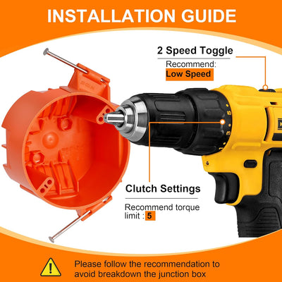 Round Electrical Box,New Work Junction Box,Ceiling Box,20 Cubic Inches,PVC with Nails,3 Pack