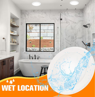 5 Color Temperature LED Flush Mount Ceiling Light,7.5 Inch,120V 15W Dimmable, CRI 90+,2700K/3000K/3500K/4000K/5000K Adjustable,White Finish