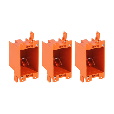 Cloudy Bay 14 cu.in single gang old work outlet boxes, 3-pack, white background