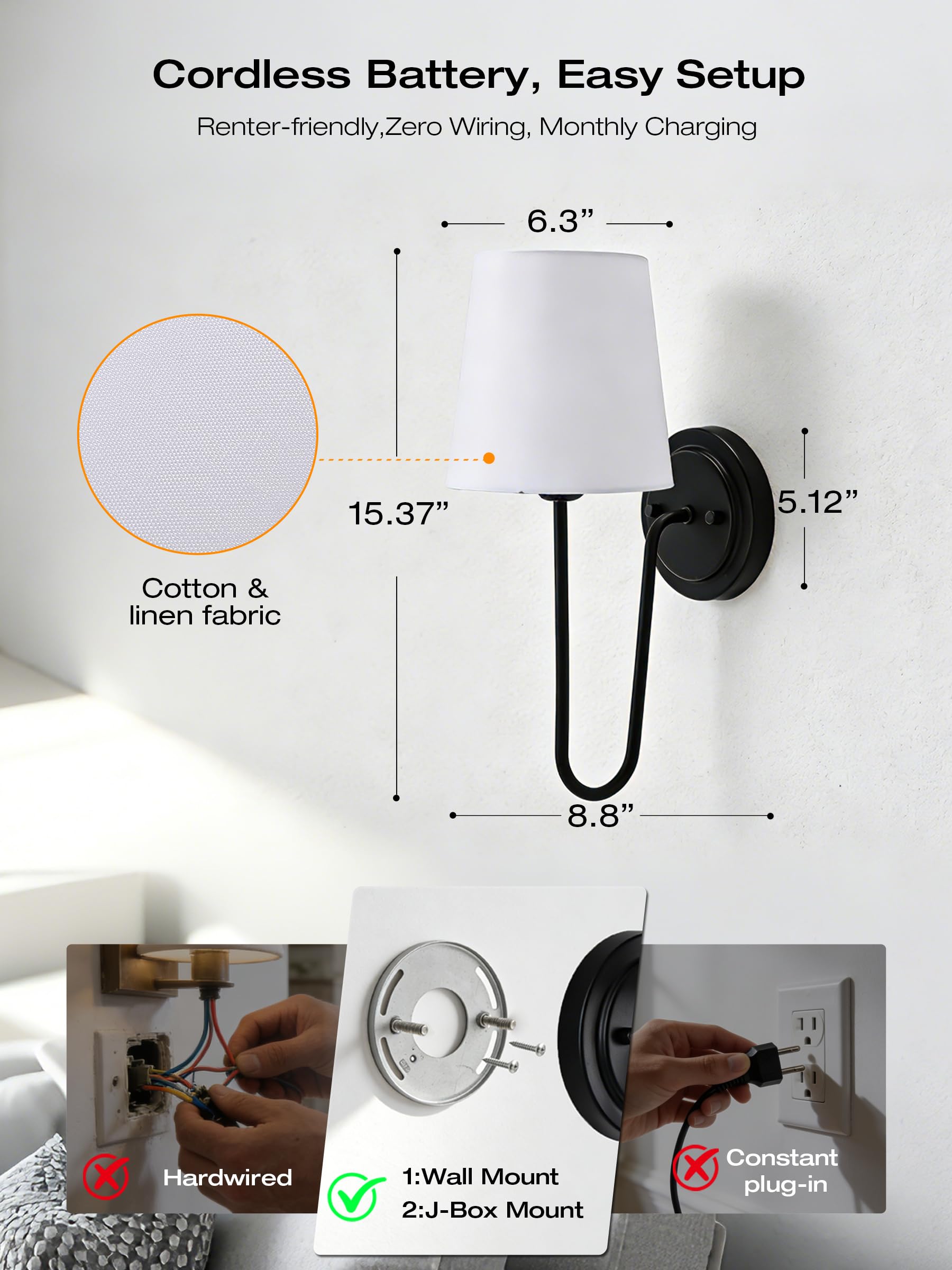 Exploded view: magnetic bulb removal, USB-C charging port, 360-degree zero-shadow lighting