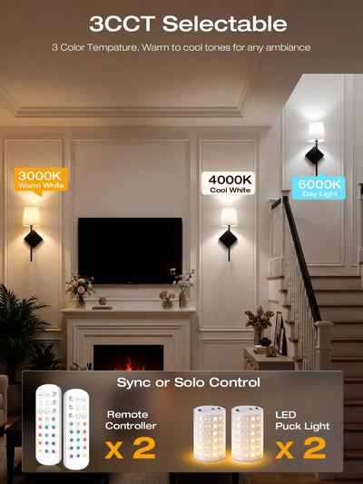 Remote control callouts: 3 color temperatures, 12 RGB colors, smart timer
