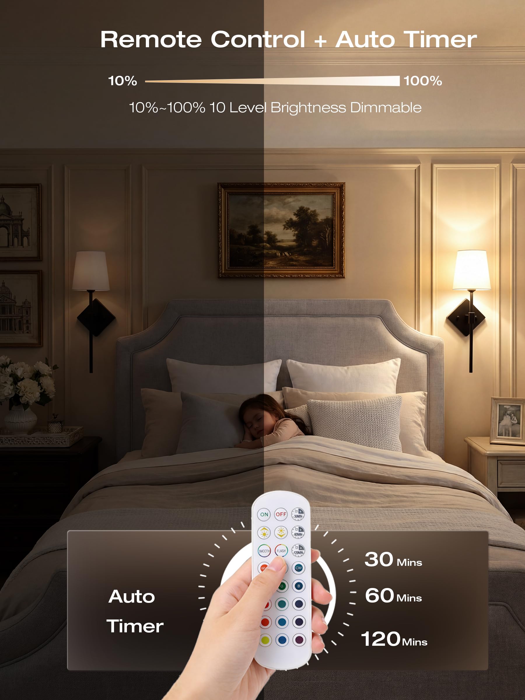 10000mAh battery delivers up to 100-hour runtime, group control via remote