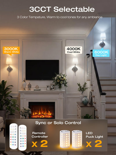 Remote control callouts: 3 color temperatures, 12 RGB colors, smart timer