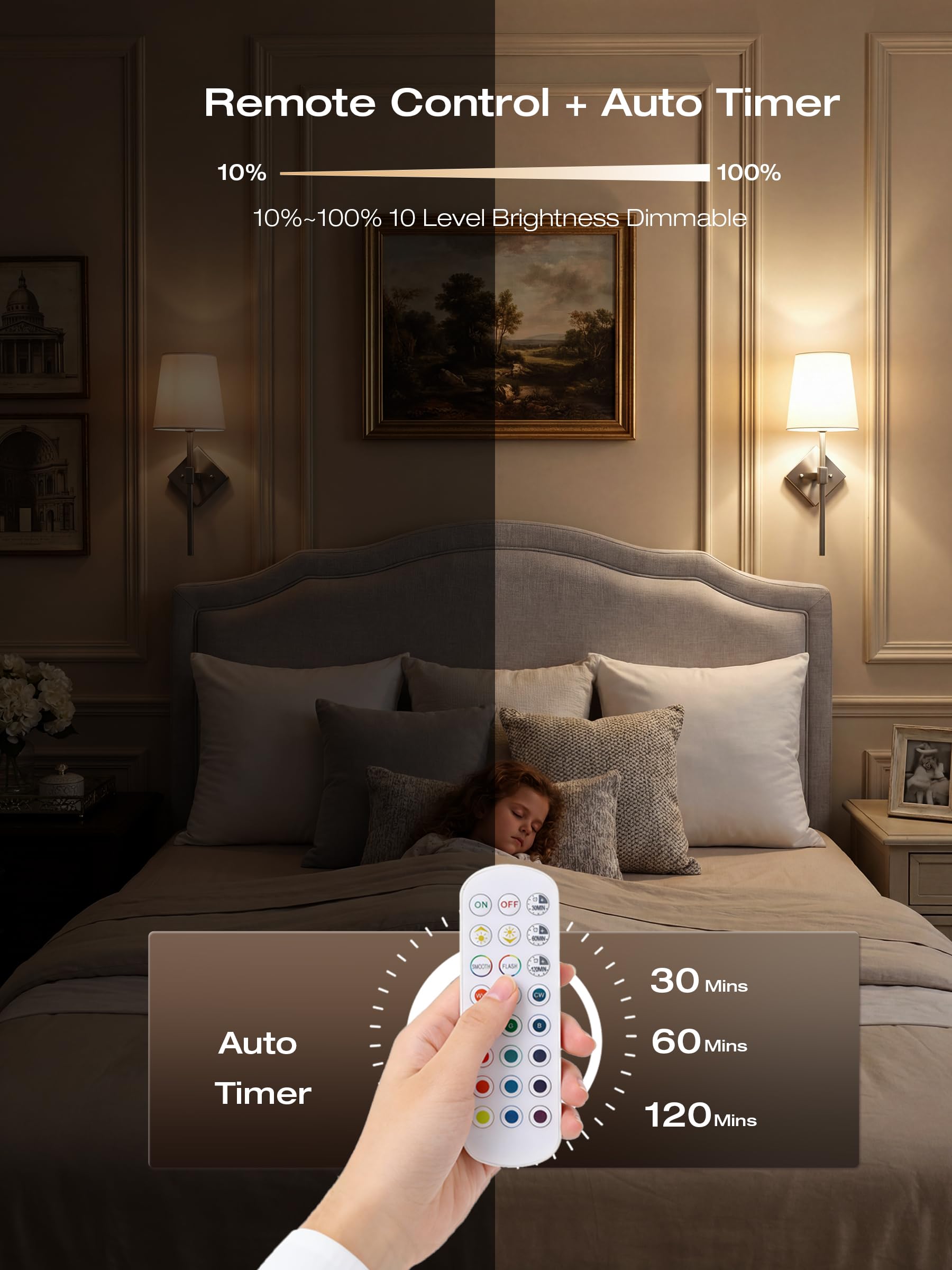 10000mAh battery delivers up to 100-hour runtime, group control via remote