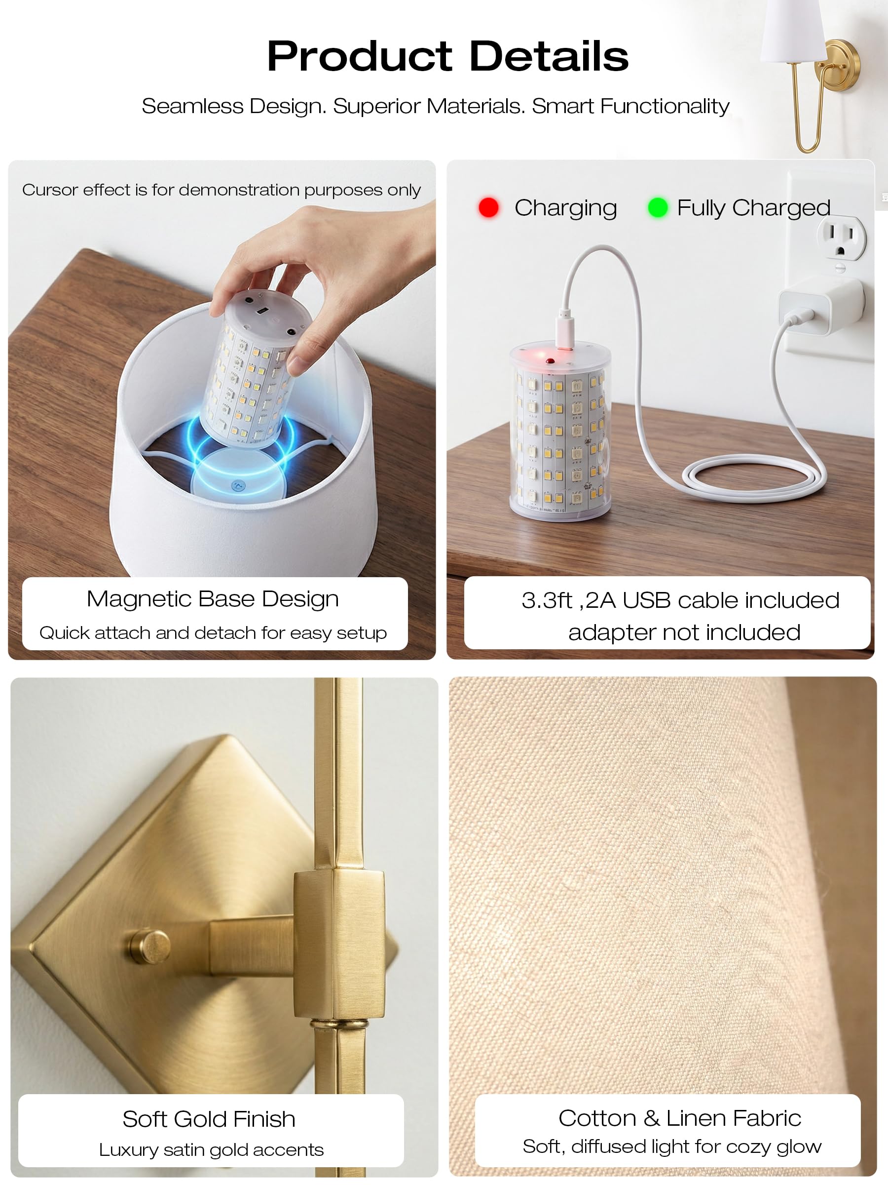 What's in the box: 2 sconces, remotes, USB-C cable, mounting hardware