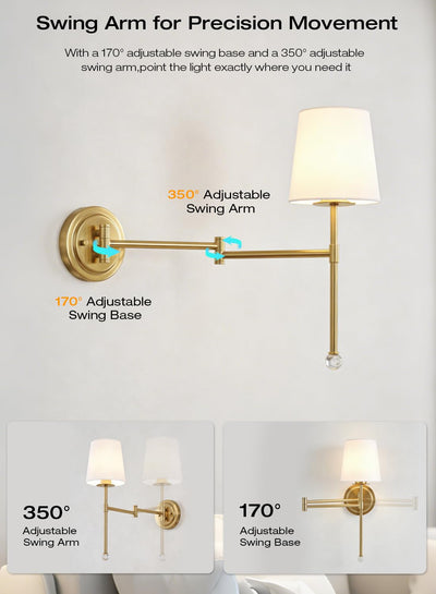 Woman reading beside a gold wall sconce lit by the 10,000mAh rechargeable magnetic LED bulb charging via USB-C