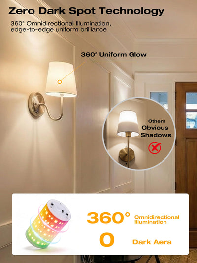 Magnetic bulb attaches and detaches from the sconce base, USB-C cable included