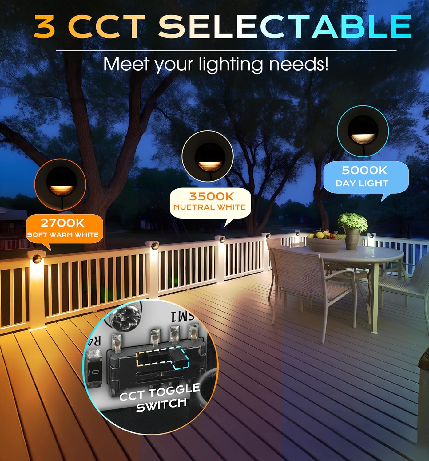 LED Low Voltage Deck & Step Lights, Bronze, 6 PCs