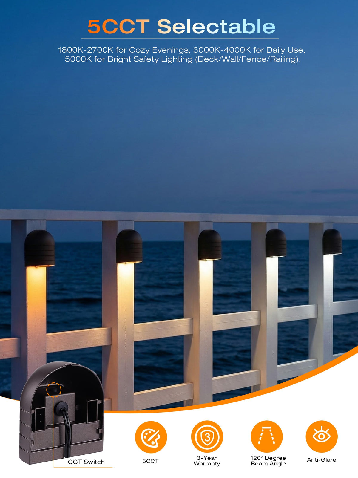 oil-rubbed-bronze fence lights feature diagram