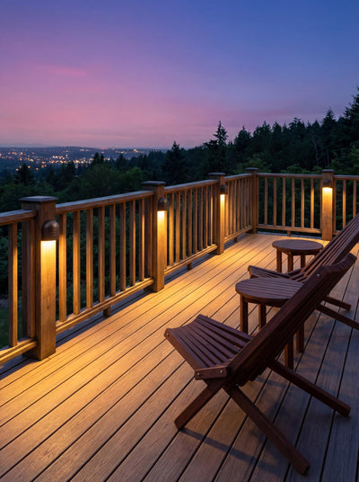 Dimensions and mounting measurements for the oil-rubbed-bronze fence lights
