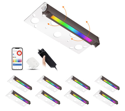 Cloudy Bay 8-pack of smart hardscape light bars, white background