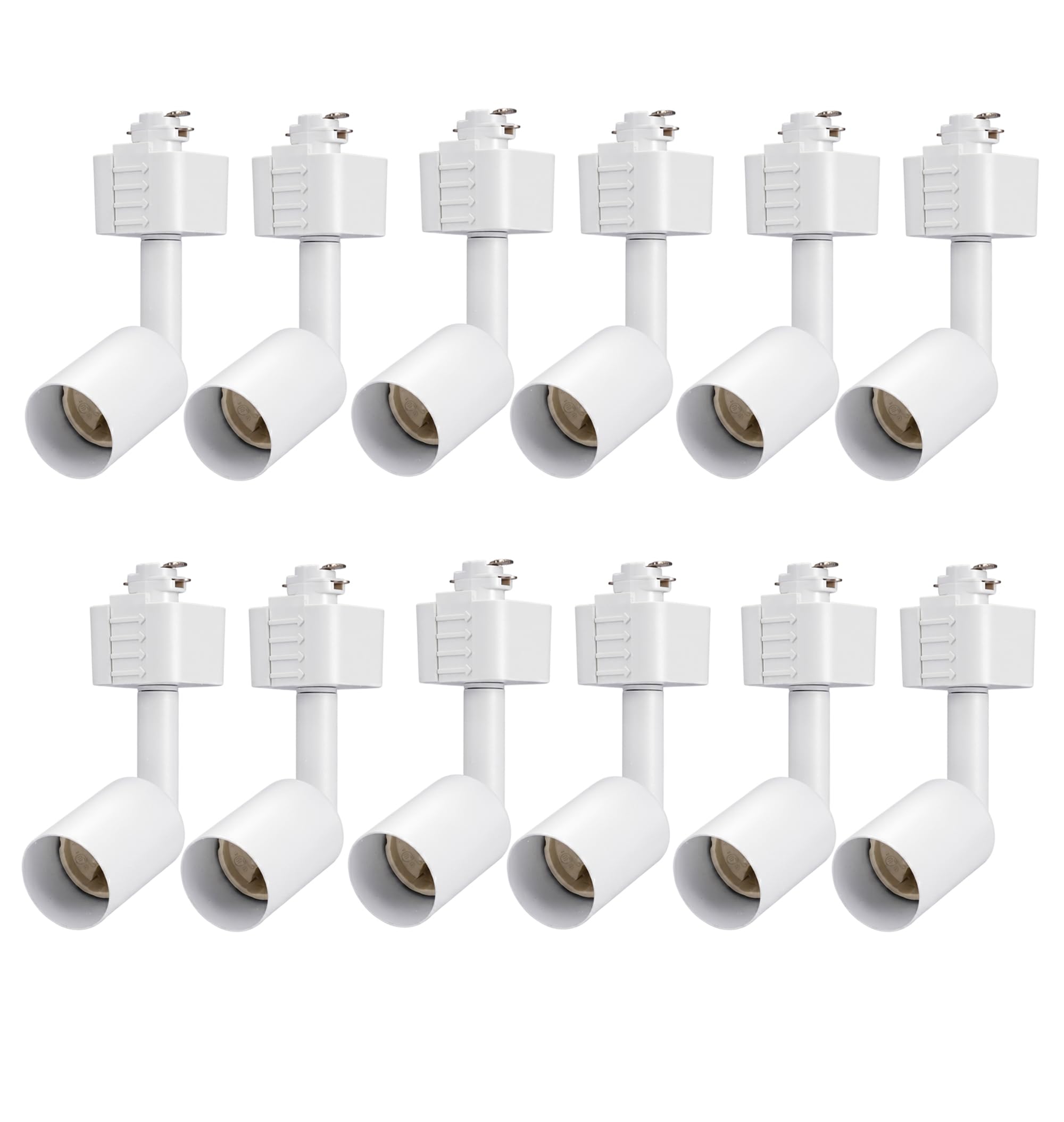 Cloudy Bay 12-pack matte white cylinder GU10 track light heads for H-type track systems, white background