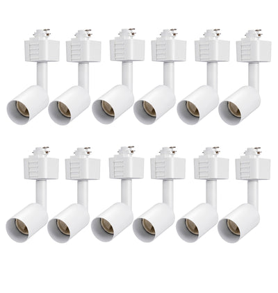 Cloudy Bay 12-pack matte white cylinder GU10 track light heads for H-type track systems, white background