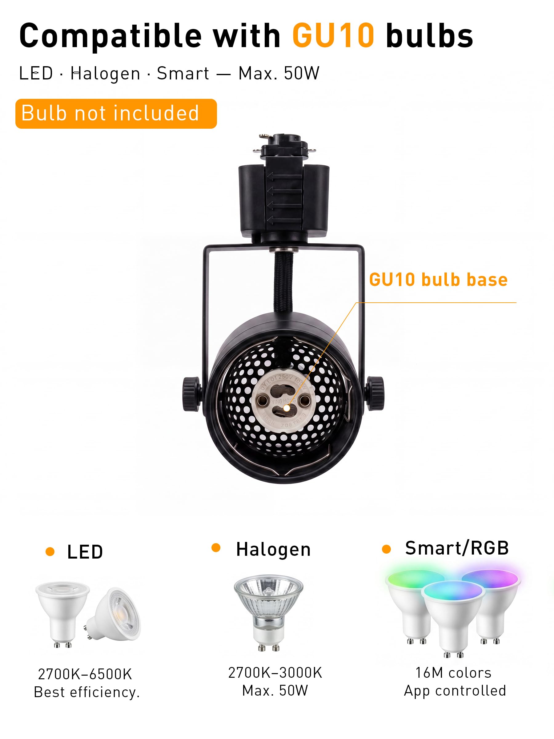 Single round track light head with dimensions marked: 1.97-inch diameter, 2.28-inch height