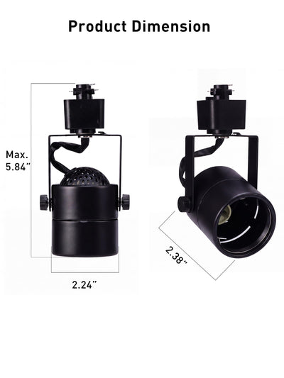 Single round track light head with dimensions marked: 1.97-inch diameter, 2.28-inch height