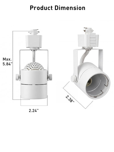 Single round track light head with dimensions marked: 1.97-inch diameter, 2.28-inch height
