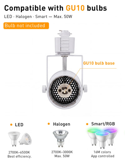 Single round track light head with dimensions marked: 1.97-inch diameter, 2.28-inch height