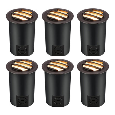 Cloudy Bay 6-pack 9W in-ground well lights with grated tops, black die-cast aluminum, 5CCT selectable