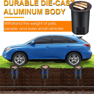 LED Low Voltage In-Ground Well Lights - Grated Top, 6-Pack