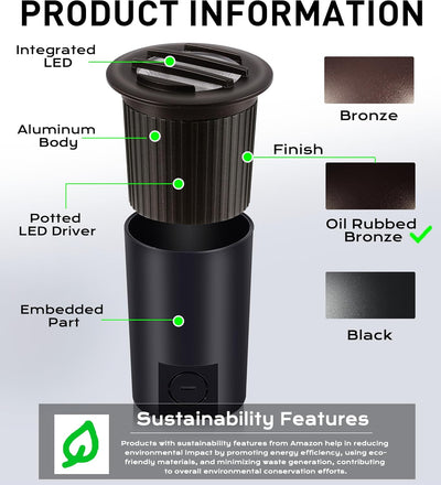 LED Low Voltage In-Ground Well Lights - Grated Top, 6-Pack