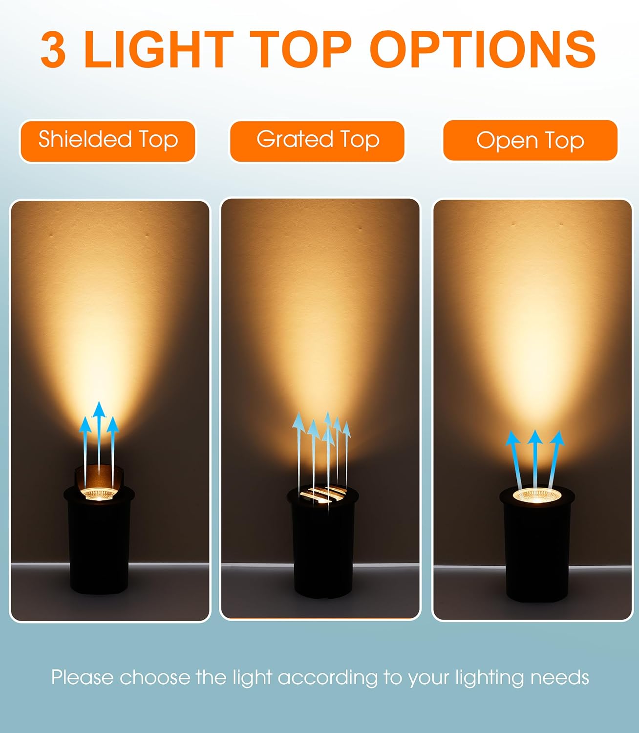 LED Low Voltage In-Ground Well Lights - Shielded Top, 6-Pack