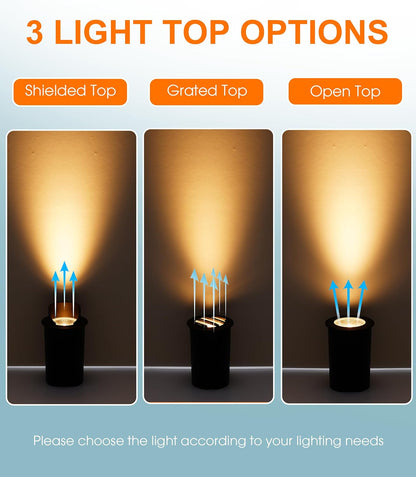 LED Low Voltage In-Ground Well Lights - Shielded Top, 6-Pack