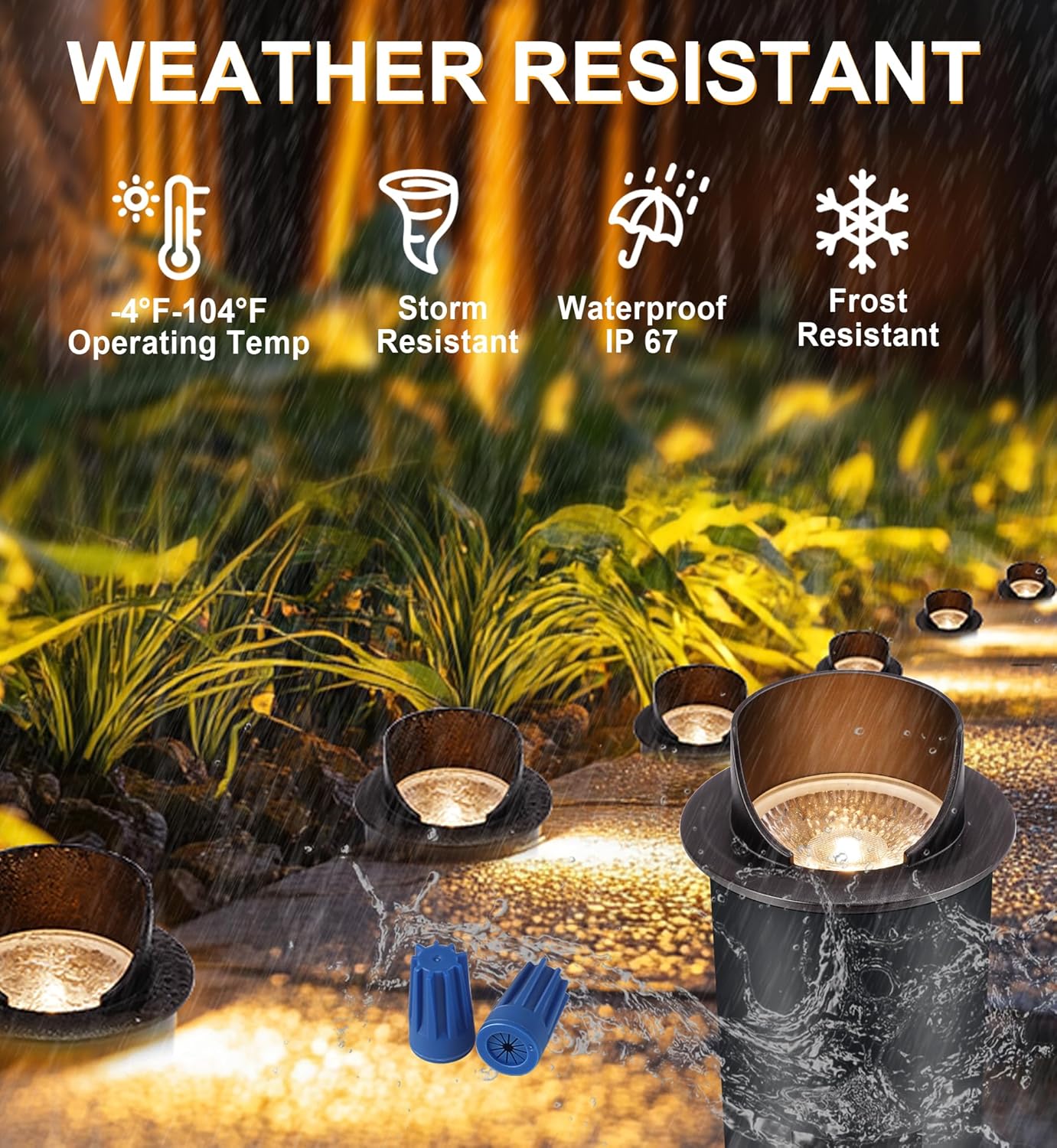 LED Low Voltage In-Ground Well Lights - Shielded Top, 6-Pack