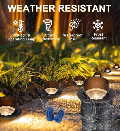 LED Low Voltage In-Ground Well Lights - Shielded Top, 6-Pack