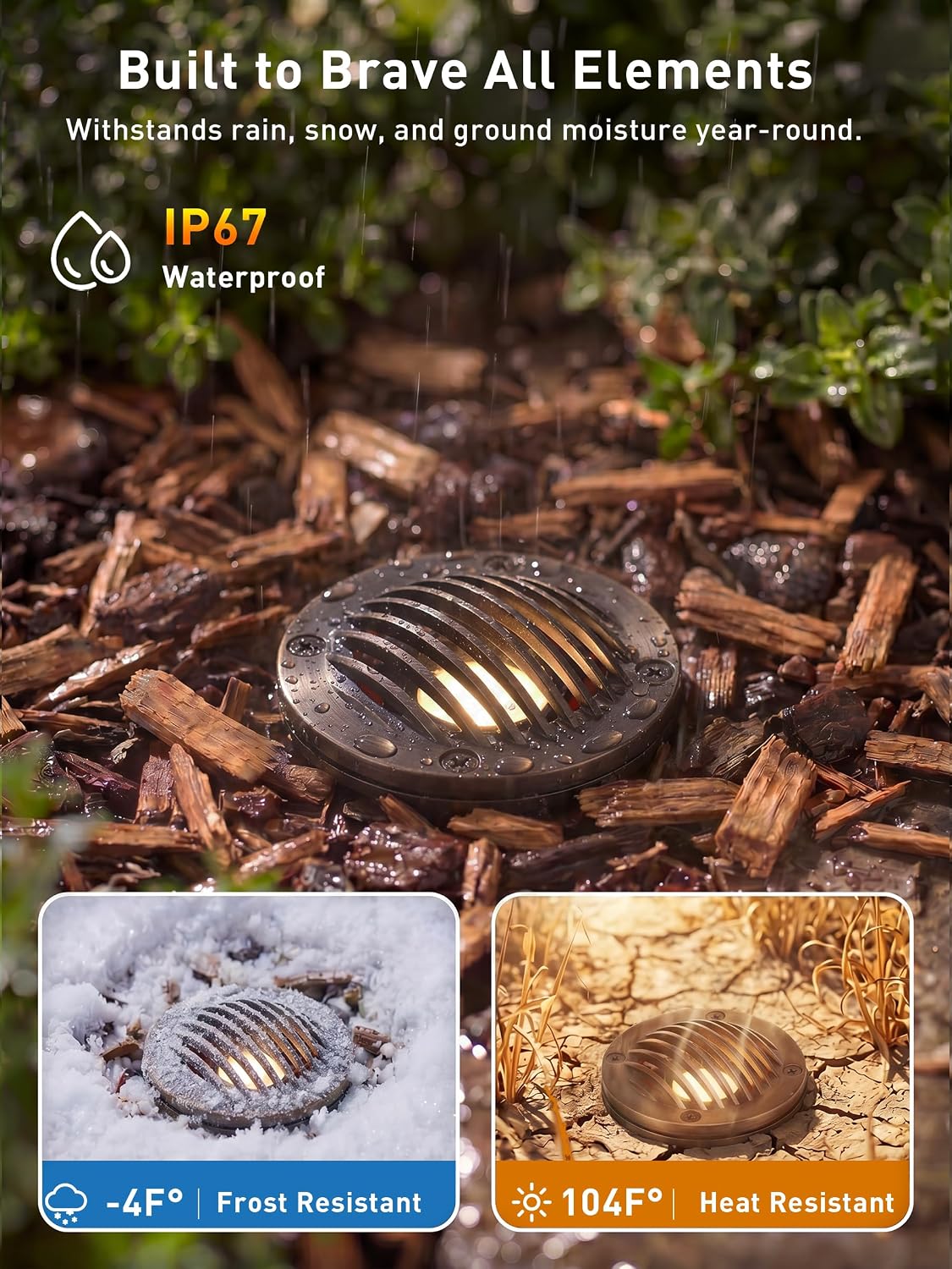 Landscape Low Voltage In Ground Light with Replaceable 7W MR16 LED Bulbs,Grated Top