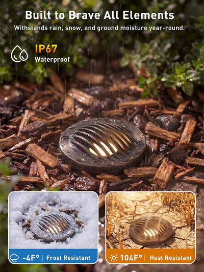 Landscape Low Voltage In Ground Light with Replaceable 7W MR16 LED Bulbs,Grated Top