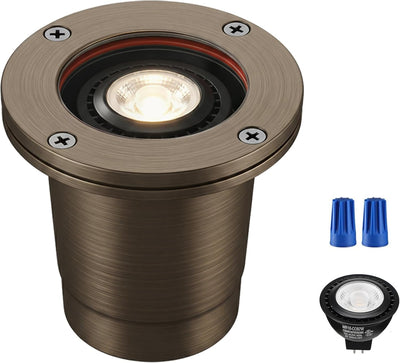 Landscape Low Voltage In Ground Light with Replaceable 7W MR16 LED Bulbs,Shielded Top