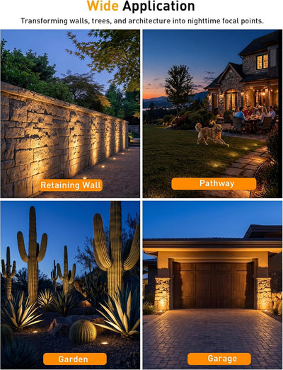 Landscape Low Voltage In Ground Light with Replaceable 7W MR16 LED Bulbs,Shielded Top