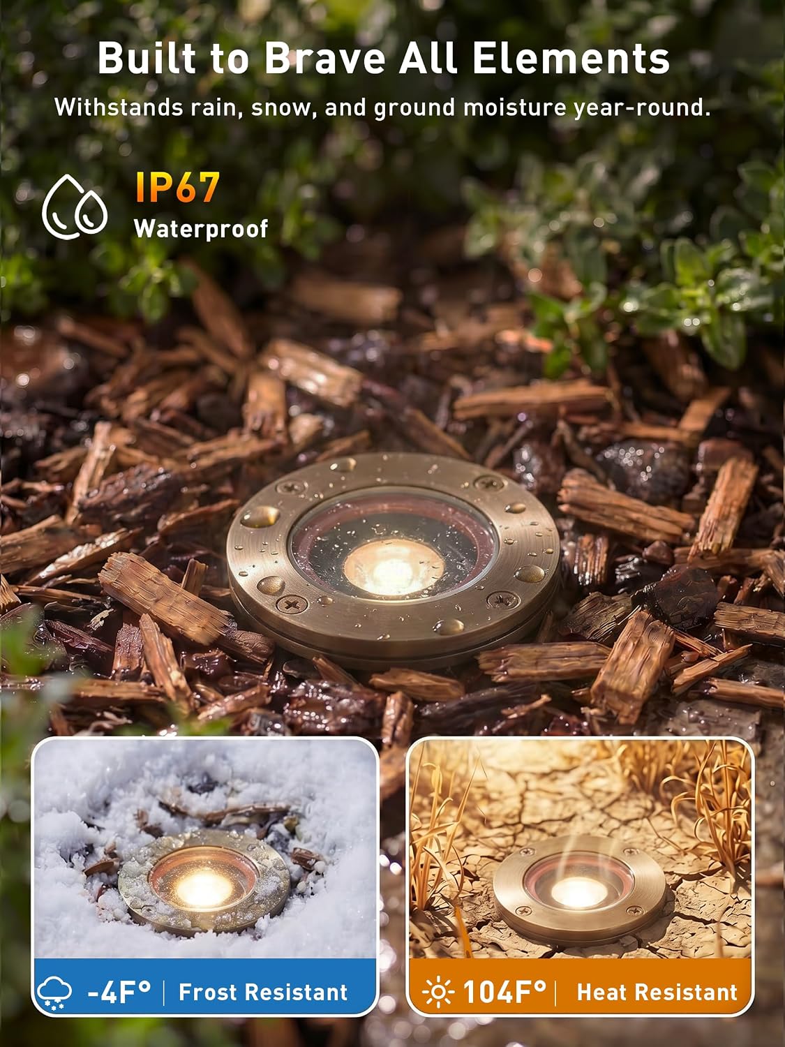 Landscape Low Voltage In Ground Light with Replaceable 7W MR16 LED Bulbs,Shielded Top