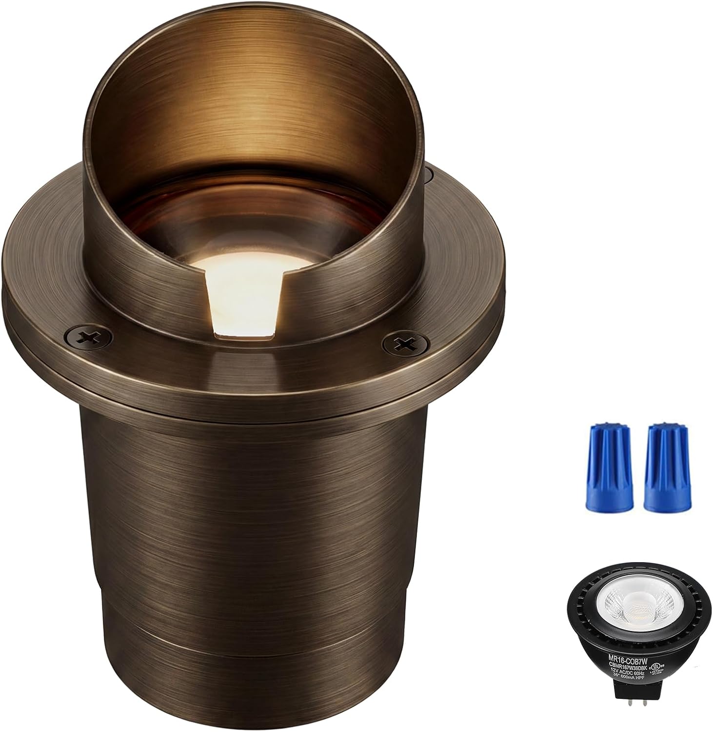Landscape Low Voltage In Ground Light with Replaceable 7W MR16 LED Bulbs,Shielded Top