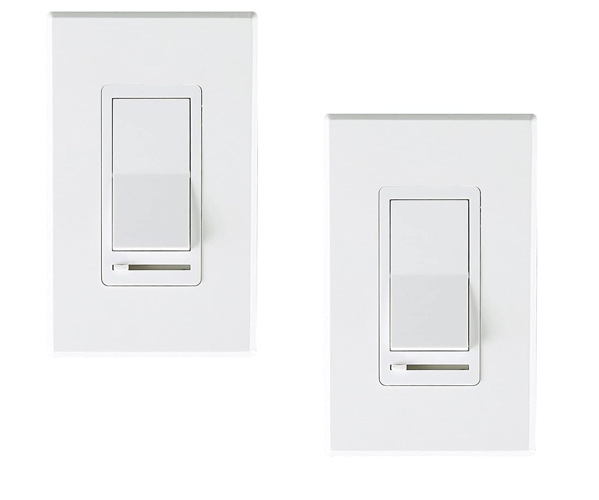 Cloudy Bay 2-pack white in-wall slide dimmer switches with wall plates