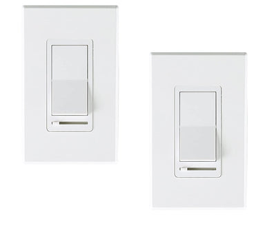 Cloudy Bay 2-pack white in-wall slide dimmer switches with wall plates