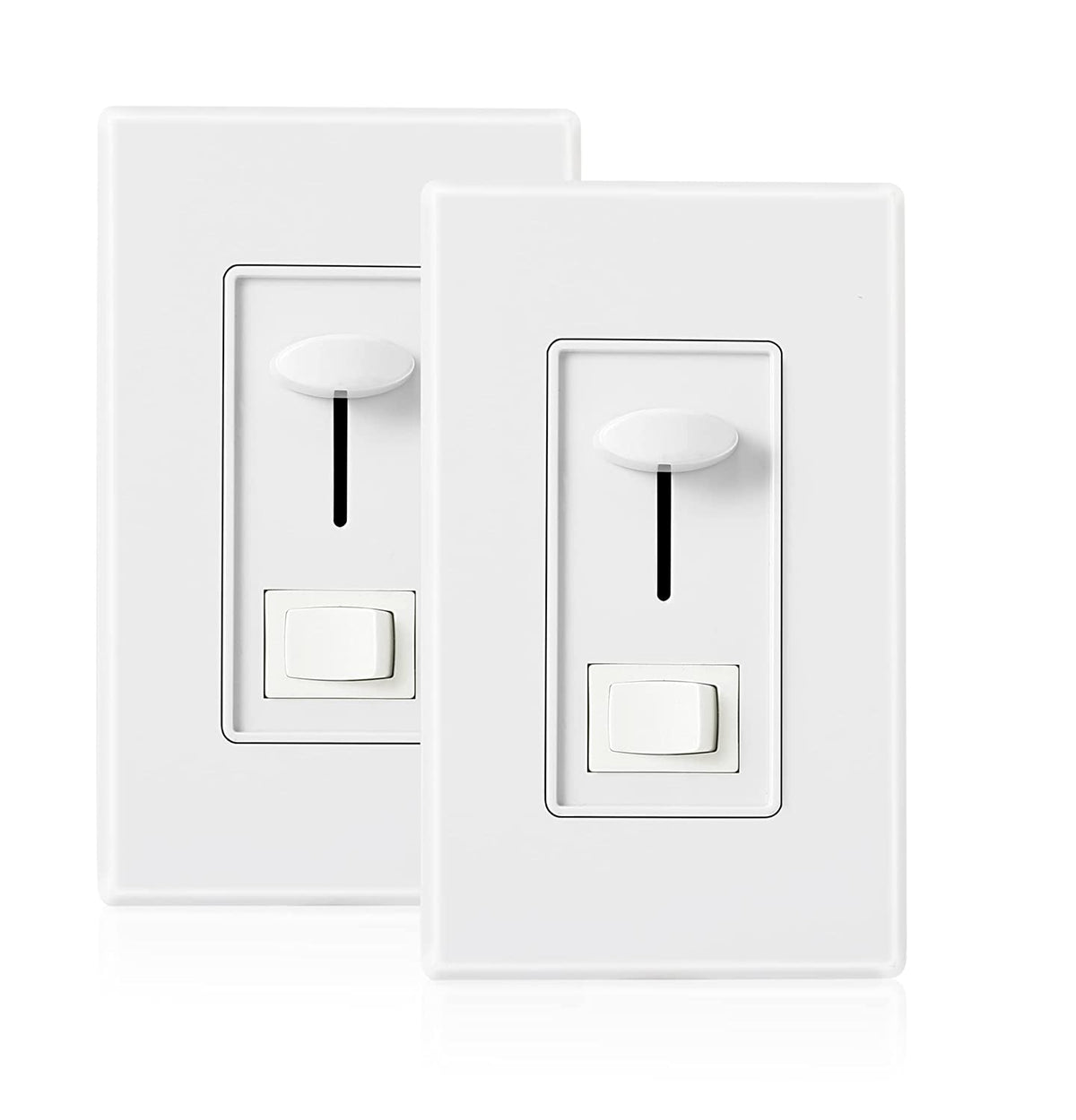 Cloudy Bay 2-pack white in-wall slide dimmer switches with wall plates