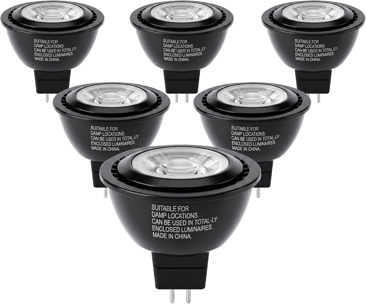 MR16 LED Bulb,Aluminum 12V 7W GU5.3 Bi-Pin Base Spotlight for Recessed Track Lighting,500lm 36°Beam Angle UL Listed 2700K Warm White,Pack of 6