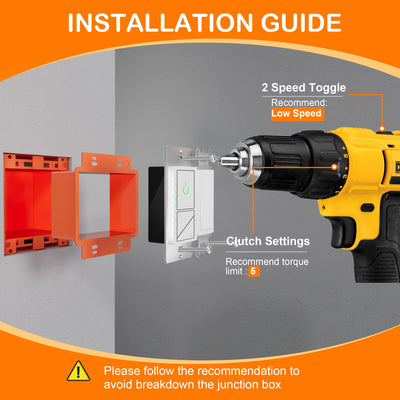 Side view of orange 2-gang box extender showing rectangular profile and flanged edge