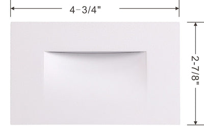 Faceplate dimensions and cutout size for the white recessed step light